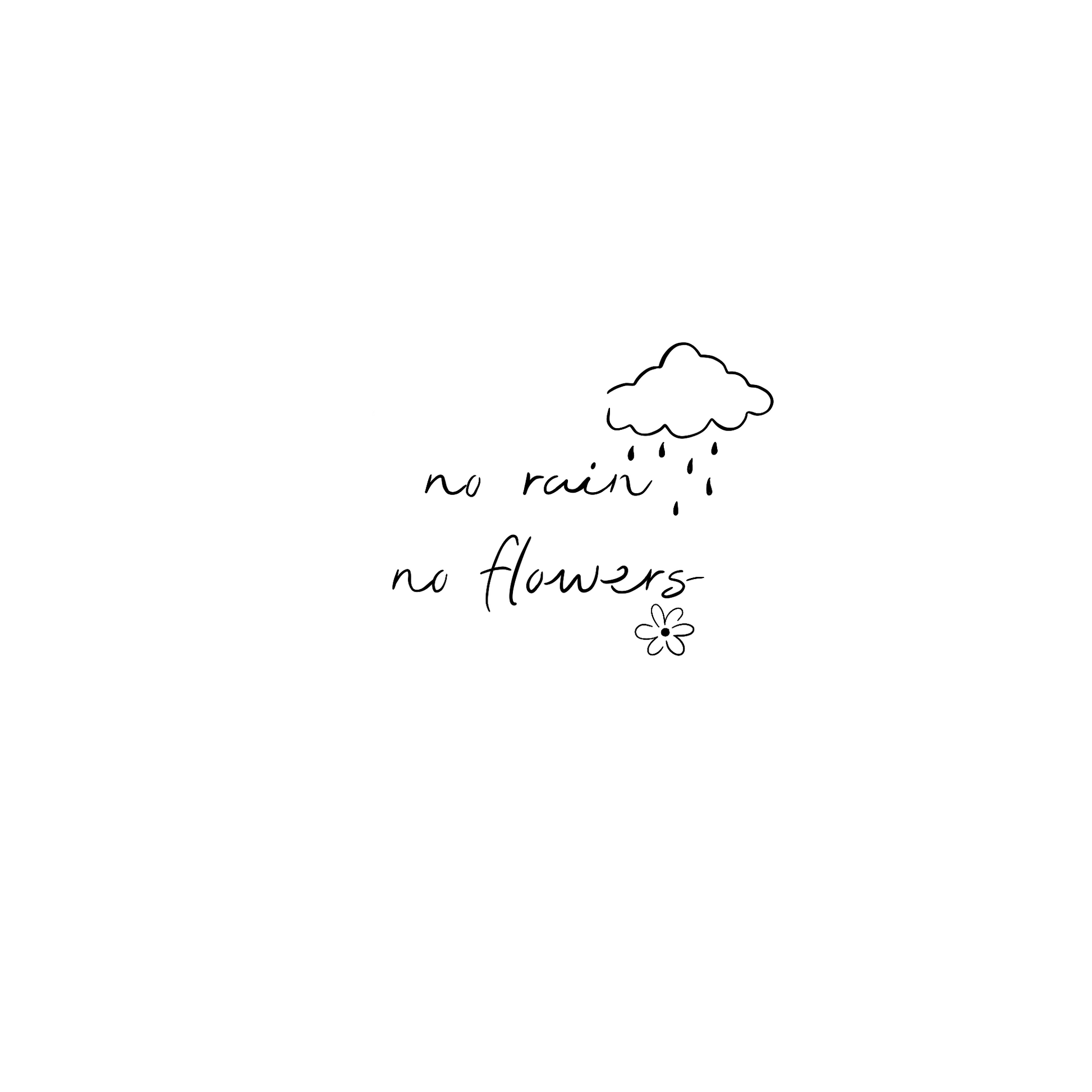 Pochoir pour tatouage temporaire "No rain no flower". Pochoir hypoallergénique, réalisé au laser, dermo collant.